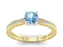 Pierścionek z topazem i brylantami - p16279zba