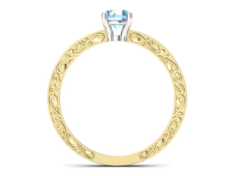 Pierścionek z topazem i brylantami - p16279zba - 2