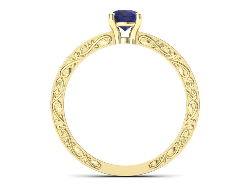 Pierścionek ze spinelem i diamentami żółte złoto - p16279zsp - 2