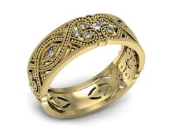 Obrączka z brylantami żółte złoto próba 585 - p16282z