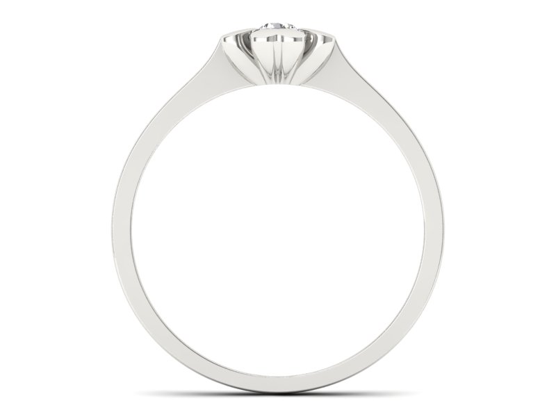 Złoty Pierścionek z brylantem białe złoto 585 - p16285b - 2