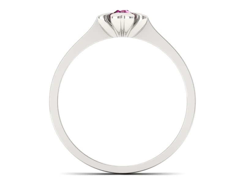 Złoty pierścionek z rubinem w białym złocie - p16285br - 2