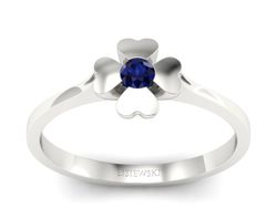 Złoty pierścionek z szafirem białe złoto - p16285bsz