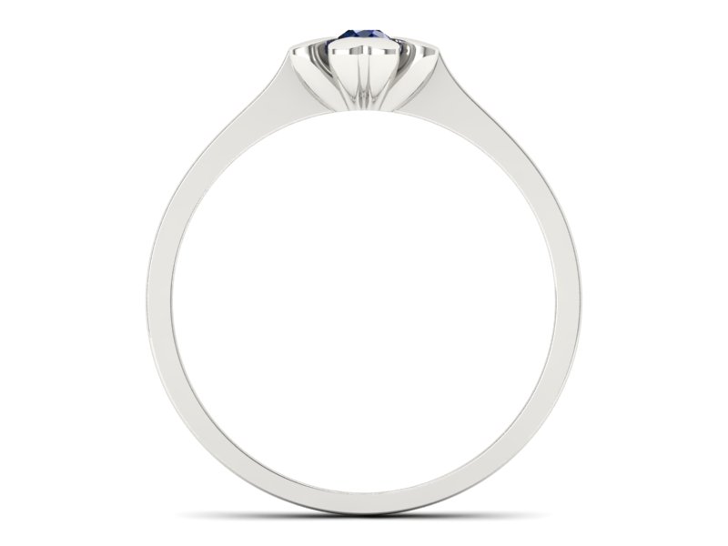 Pierścionek z szafirem brylantowym w białym złocie - p16285bsz - 2