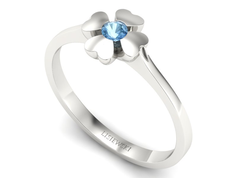 Luksusowy złoty pierścionek z topazem w białym złocie - p16285btp - 3