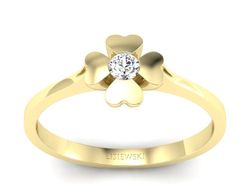 Pierścionek zaręczynowy z brylantem żółte złoto - p16285z