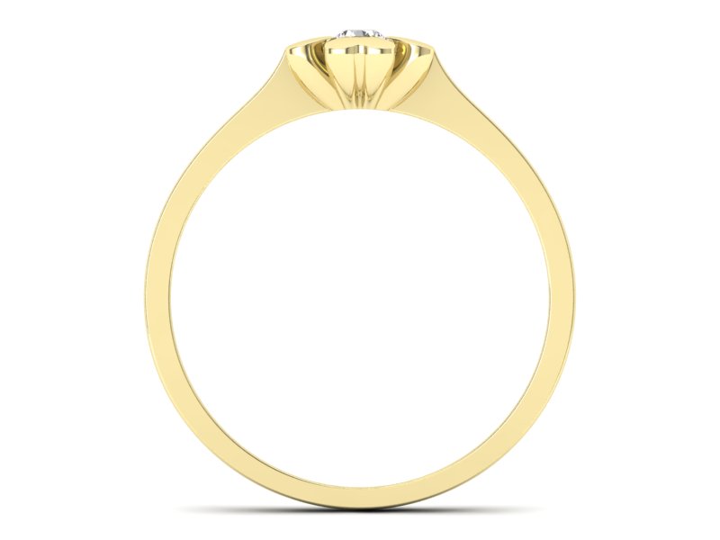 Pierścionek zaręczynowy z brylantem żółte złoto - p16285z - 2