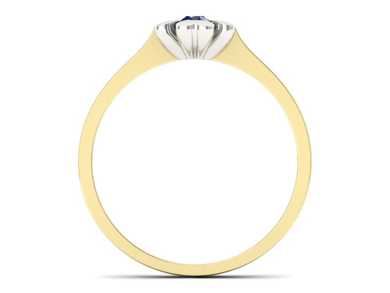 Pierścionek z szafirem żółte białe złoto 585 - p16285zbsz - 2