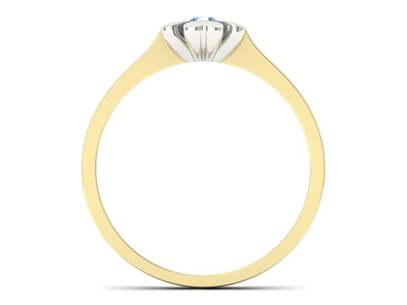 Pierścionek z topazem żółte białe złoto 585 - p16285zbtp - 2