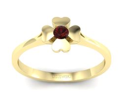 Złoty Pierścionek z granatem żółte złoto 585 - p16285zgr