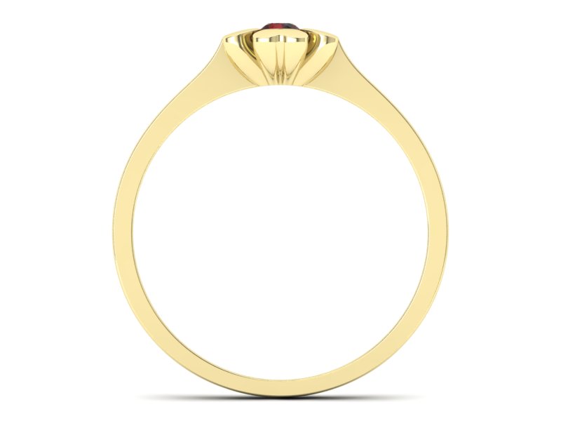Złoty Pierścionek z granatem żółte złoto 585 - p16285zgr - 2