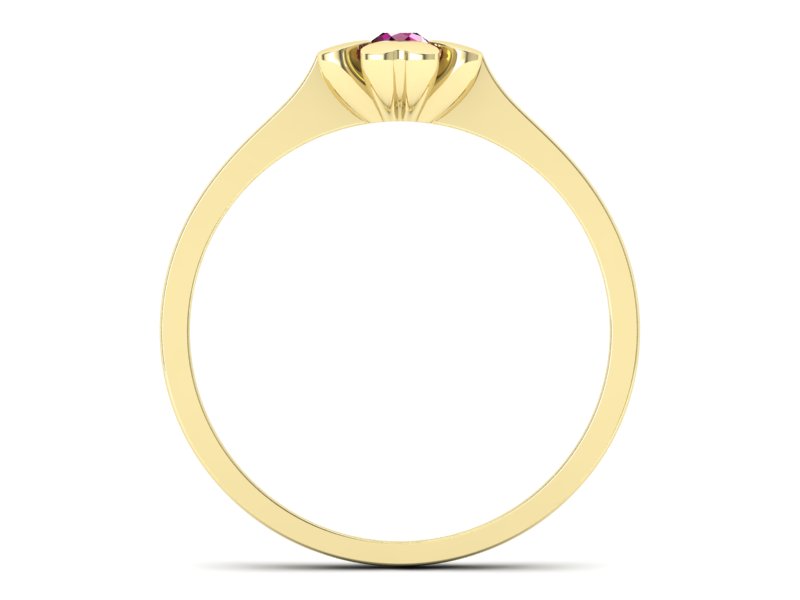 Złoty Pierścionek z rubinem żółte złoto próby 585 - p16285zr - 2