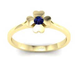 Złoty pierścionek z szafirem żółte złoto - p16285zsz