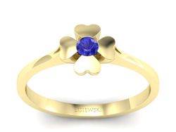 Złoty Pierścionek z szafirem żółte złoto szafir - p16285zszc