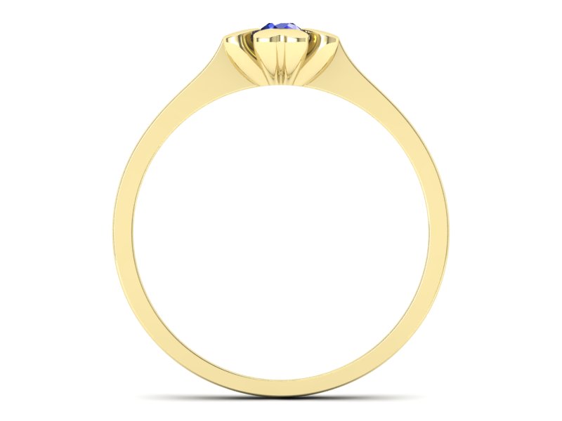 Złoty Pierścionek z szafirem żółte złoto szafir - p16285zszc - 2