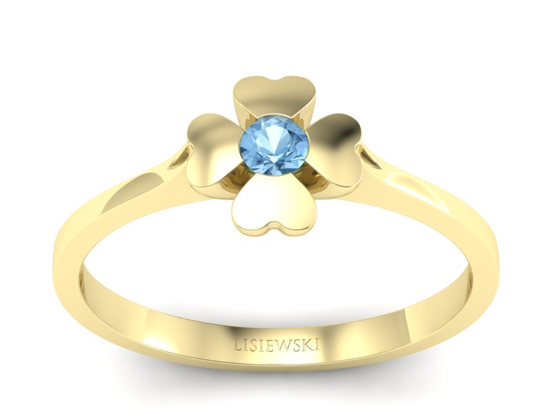 Złoty Pierścionek z topazem żółte złoto 585 - p16285ztp - 1