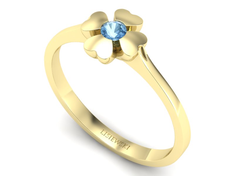 Złoty Pierścionek z topazem żółte złoto 585 - p16285ztp - 3