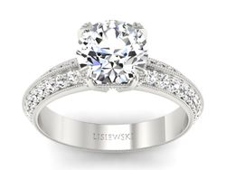 Złoty Pierścionek z brylantami białe złoto 585 - p16288b