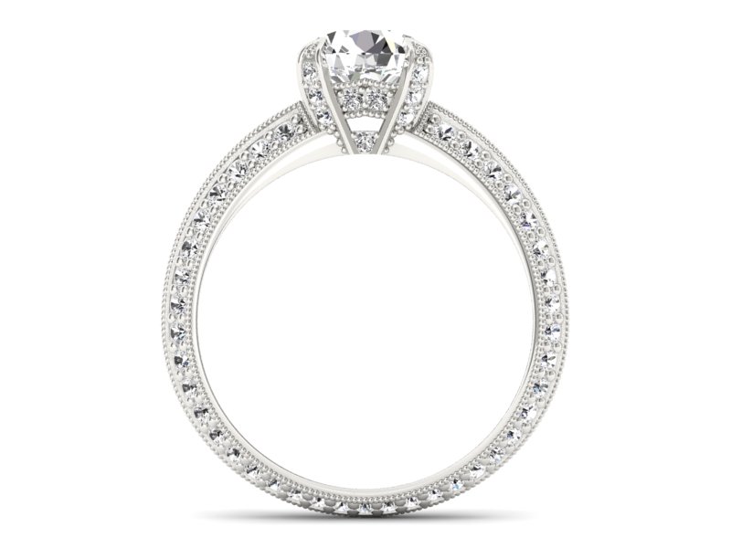 Złoty Pierścionek z brylantami białe złoto 585 - p16288b - 2