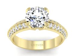 Złoty Pierścionek z diamentami żółte złoto 585 - p16288z