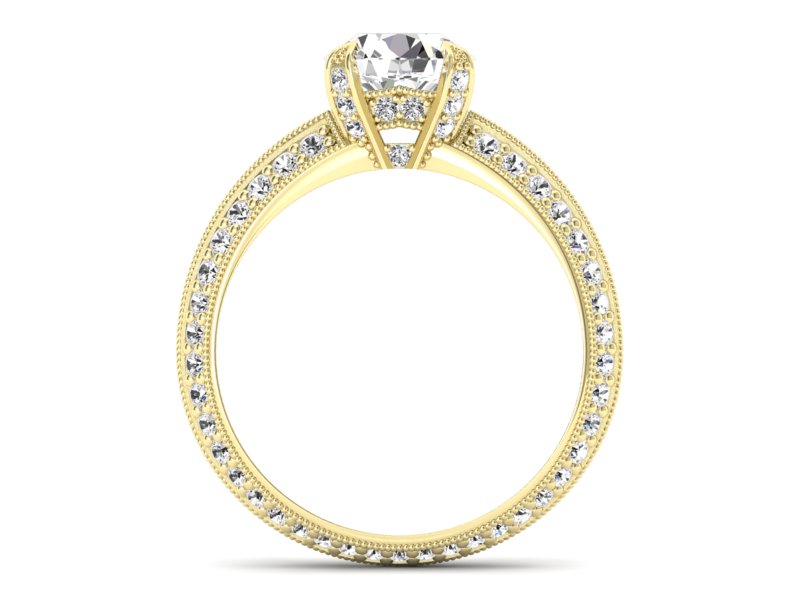 Złoty Pierścionek z diamentami żółte złoto 585 - p16288z - 2