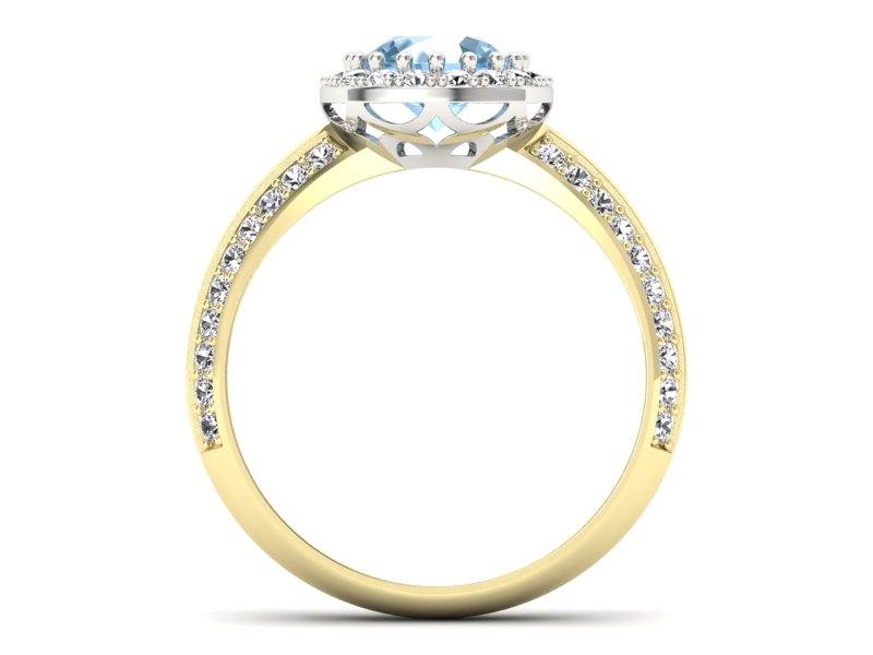 Złoty pierścionek topaz i brylanty złoto - p16289zbtp - 2