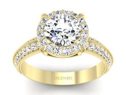 Złoty Pierścionek z brylantami żółte złoto 585 - p16290z