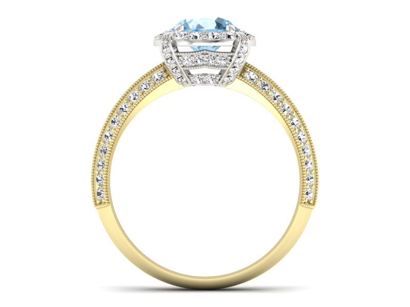 Złoty Pierścionek topaz i brylanty złoto 585 - p16290zbtp - 2