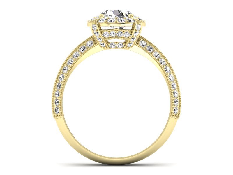 Złoty Pierścionek z brylantami żółte złoto 585 - p16290zV - 2