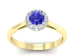 Pierścionek z szafirem i diamentami złoto 585 - p16291zbszc