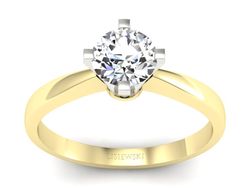 Pierścionek z diamentem żółte i białe złoto 585 - p16292zb