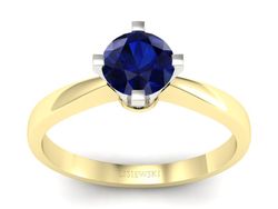 Pierścionek z szafirem żółte białe złoto 585 - p16292zbsz