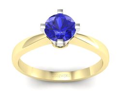 Pierścionek z szafirem żółte białe złoto 585 - p16292zbszc