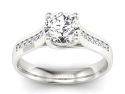 Pierścionek z białego złota z diamentami - p16299bx