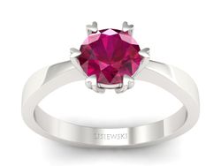 Złoty pierścionek z rubinem białe złoto - p16307br