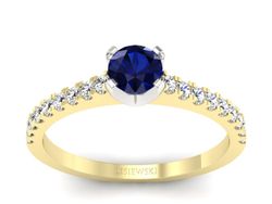 Pierścionek z szafirami i diamentami złoto 585 - p16309zbsz
