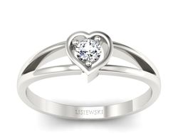 Pierścionek zaręczynowy z diamentem białe złoto - p16311b