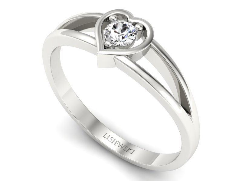 Pierścionek zaręczynowy z diamentem białe złoto - p16311b - 3