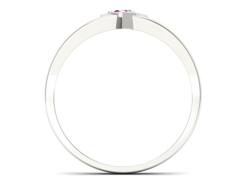 Złoty pierścionek z rubinem białe złoto - p16311br - 2