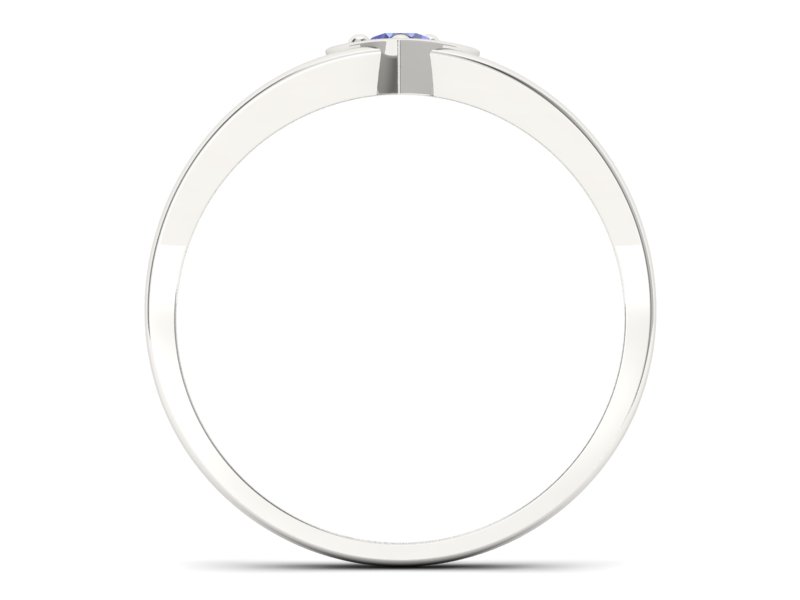 Złoty pierścionek z tanzanitem białe złoto - p16311bt - 2