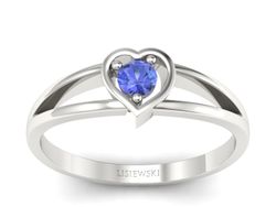 Złoty pierścionek z tanzanitem białe złoto - p16311bt