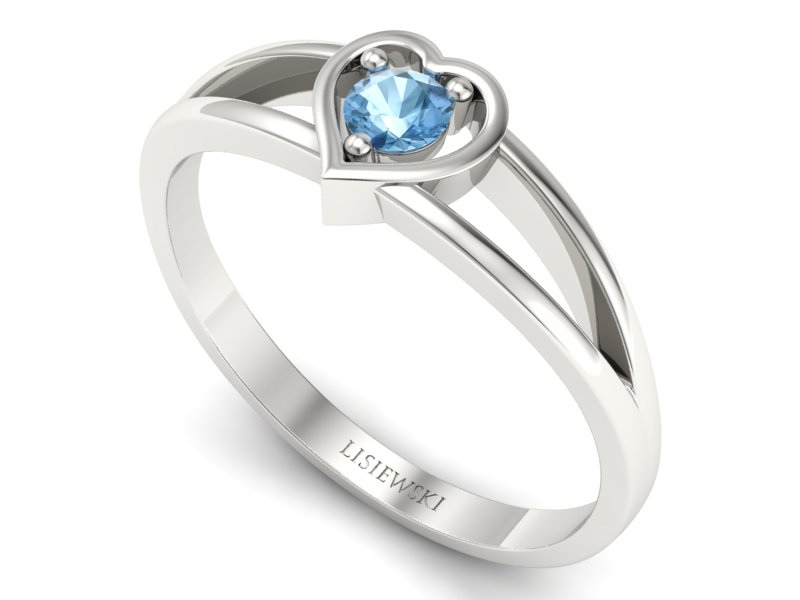 Złoty pierścionek z topazem białe złoto - p16311btp - 3