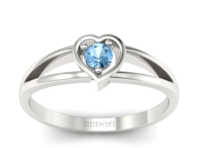 Złoty pierścionek z topazem białe złoto - p16311btp - 1