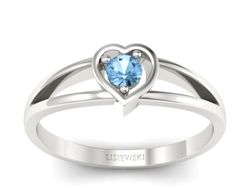 Złoty pierścionek z topazem białe złoto - p16311btp