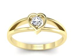 Złoty pierścionek z brylantem żółte złoto - p16311z