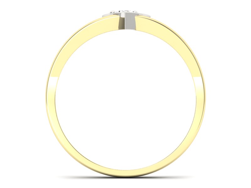 Złoty pierścionek z diamentem żółte i białe złoto - p16311zb - 2
