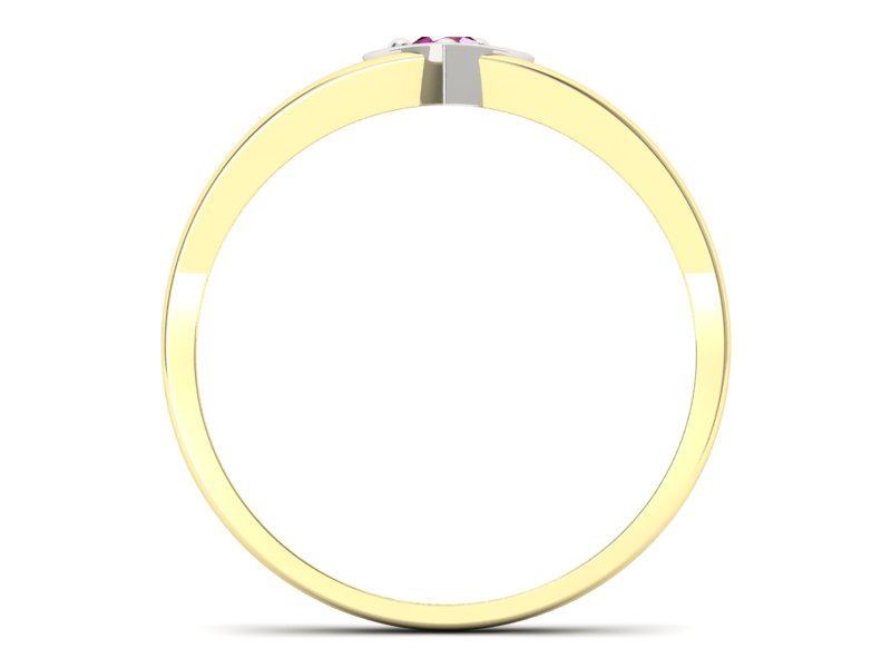 Pierścionek z rubinem żółte białe złoto - p16311zbr - 2
