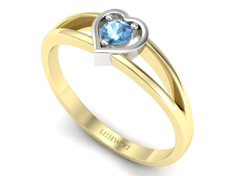Pierścionek z topazem żółte białe złoto - p16311zbtp - 3