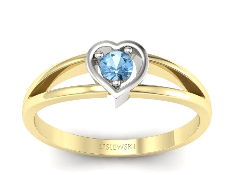 Pierścionek z topazem żółte białe złoto - p16311zbtp - 1