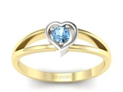 Pierścionek z topazem żółte białe złoto - p16311zbtp